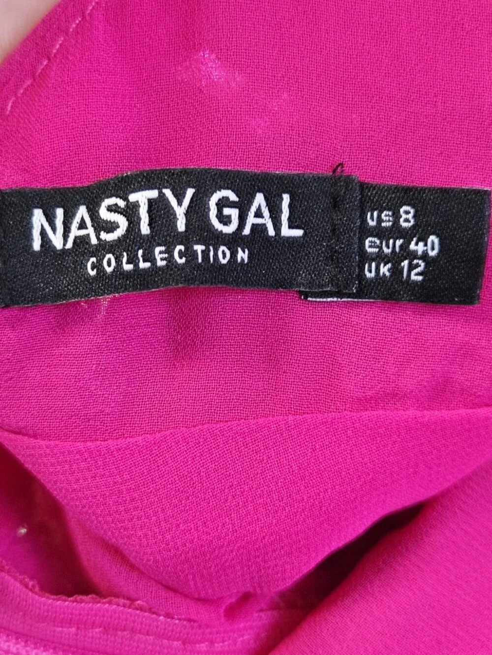 Nasty Gal Sequin Colorblock Plunge Wide Leg Jumpsuit Size 8 - Picture 5 of 5